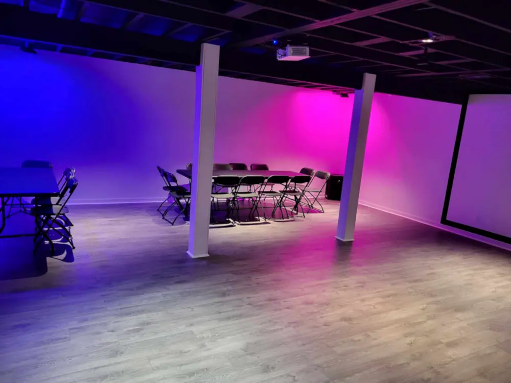 Meeting room with presentation setup